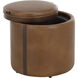 Borelli 17.75 inch Tobacco Tan / Autumn Chestnut Storage Ottoman